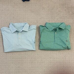 Vineyard Vines Blue and Green Striped Polos